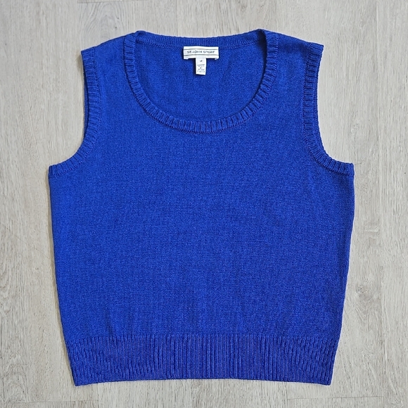 St John Sport Tops - ST. JOHN Tank Top Wool Blend Knit Sleeveless Sweater Vest Pullover Size M